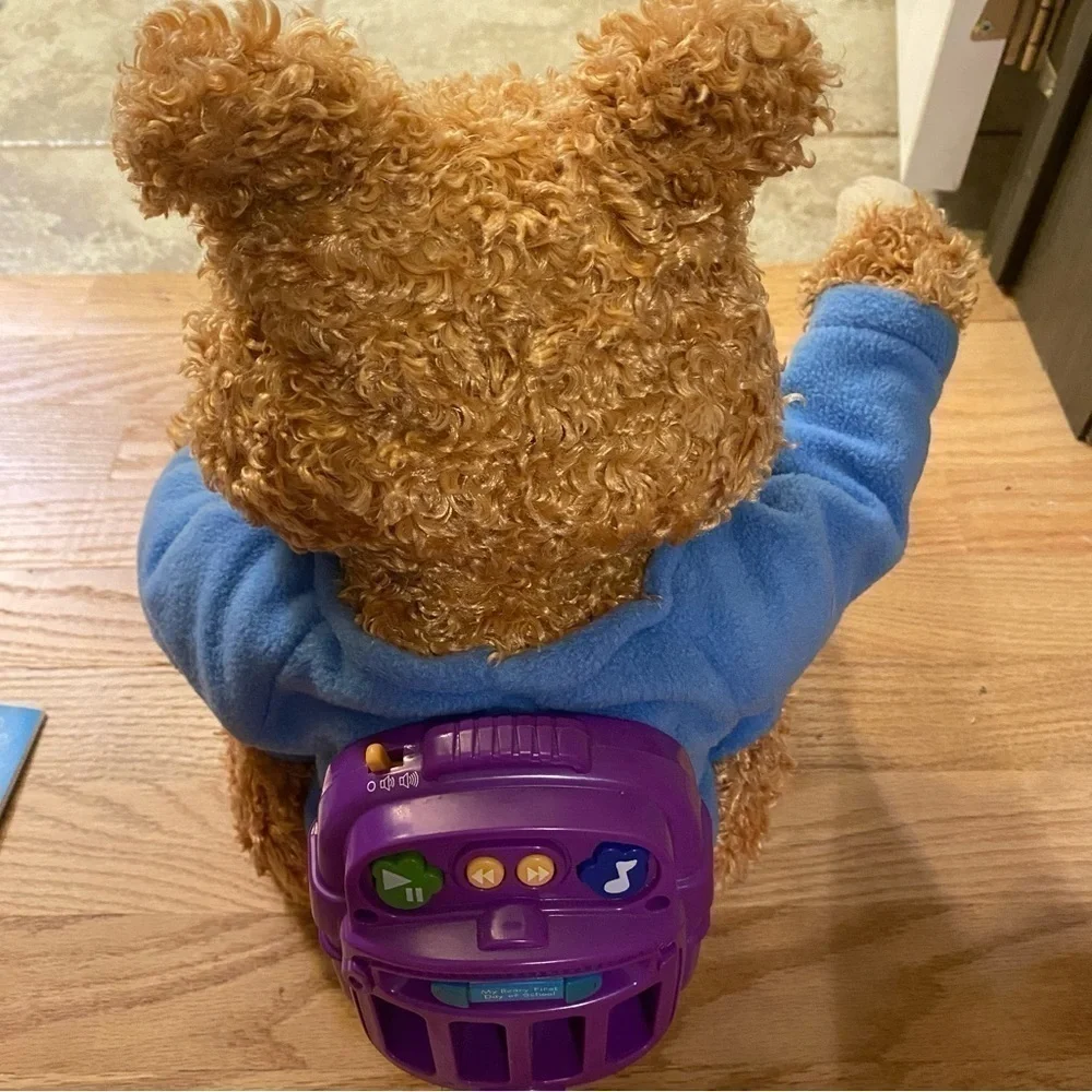 Vintage TJ Bearytales Storytelling Bear Kids Toy Animated Plush W/ Books